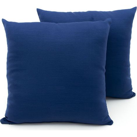 Coppia Cuscini Arredo Imbottiti Tessuto Ottoman In Tinta Unita Colore Blu 61, misura40x40coloreBlu 61