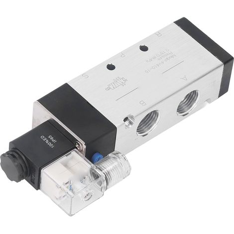 Pneumatisches Magnetventil, 2 Positionen, 5-Wege, Schutzart IP65, hochpräzise, Pilotkopf, 0,15–0,8 MPa, 12 V DC (1/5)