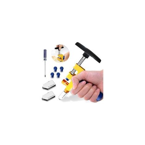 Kit d'outils de coupe de verre 2 en 1,qualité supérieure 3mm-15mm, outil de coupe de verre pour coupe de verre/miroir/vitrail avec 2 têtes supplémentaires,4 embouts de pression et un tournevis (1/5)