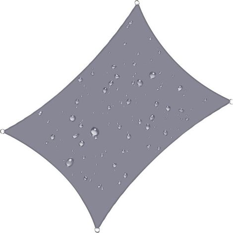 Voile d'ombrage rectangulaire 4x5 m Impermable Anti 93% UV rsistant l'eau Protection Contre Le Vent Polyester avec Protection UV pour Jardin terrasse Camping Gris