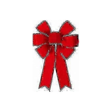 Nœud en velours à LED pour décoration de Noël, grand ruban rouge câblé avec lumières pour couronnes et arbres d'extérieur (1/5)