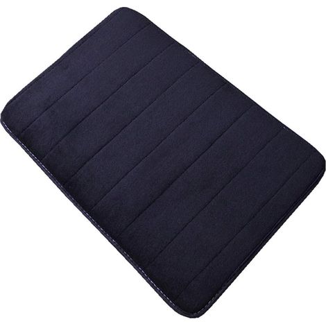 Tapis de bain absorbant et antidérapant, lavable, doux et moelleux, noir, 50 x 80 cm (1/3)
