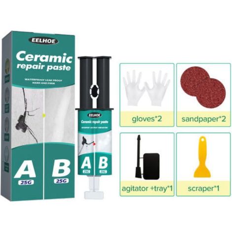 Colle pour carrelage et réparation rapide – Kit complet avec colle magique soudante, mortier séchage express, blanc, 1 pièce (1/5)