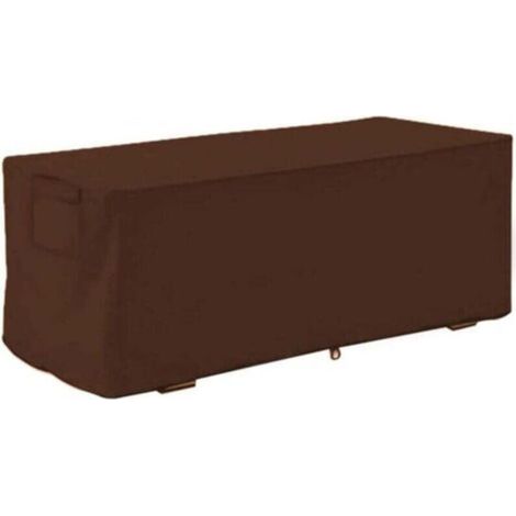 Housse Coffre de Rangement Exterieur, Tissu Oxford 210D Bâche Coffre Rangement Jardin Exterieur, Housse Imperméable, Résistant Aux UV,123x62x55cm,Café (1/5)
