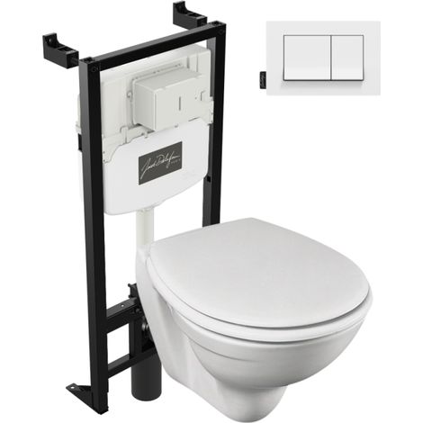 Pack WC suspendu compact JACOB DELAFON Patio + bâti support + plaque