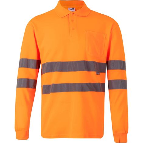 Polo manches longues haute visibilité VELILLA Orange Fluo S.