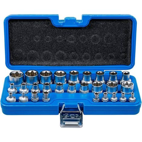 Jeu de Douilles Profil E 6,3 mm - 12,5 mm - 28 pcs - Polyvalence et Précision, Acier - D-Work (1/5)