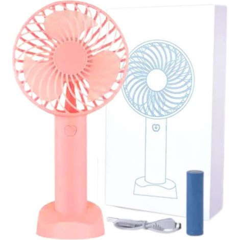 Mini ventilateur USB rechargeable 3 vitesses, ventilateur portable avec base stable