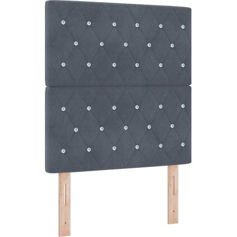 Maison Exclusive - LED Boxspringbett mit Matratze Dunkelgrau 80 x