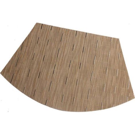 Lot de 7 Set de Table en Forme de Coin 1 Rond Central en Vinyle Lavable résistant à la Chaleur Tapis de Table(Tan Bambou)- (1/5)