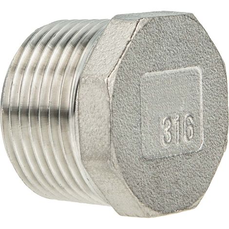 tecuro Stopfen mit Sechskant Edelstahl V4A (AISI 316), AG 1/8 Zoll (1/5)