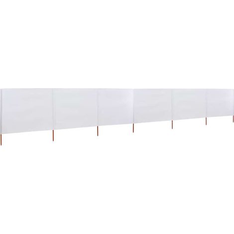 Paravent 6 panneaux Tissu 800 x 160 cm Blanc sable