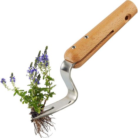 Désherbeur Manuel, Extracteur Mauvaises Herbes, Sarcleur avec Mesure e Manche en Bois, Couteau Désherbeur, Outil de Désherbage Desherbant Jardin,Weeder pour Creuser,Sarcler,Planter (1/5)