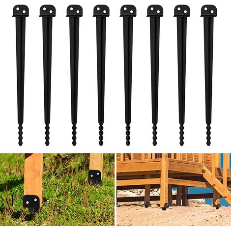 TolleTour Supporto da infissione 8 pz, 500 mm, 40 mm, verniciato a polvere, per pali in legno, recinzione e giardino