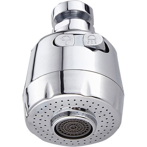 Aérateur de robinet rotatif à 360° Qoosea, pommeau de douche de cuisine à 2 modes réglables avec filtre et pulvérisateur pour cuisine et salle de bain (modèle court). (1/5)
