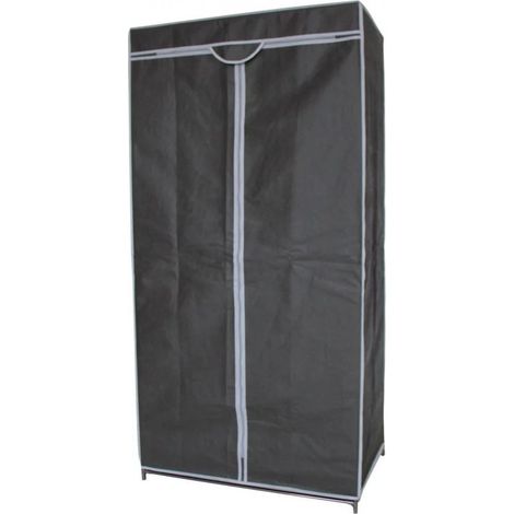 Penderie avec Housse de Protection – Armoire de Rangement en Acier et Toile Intissée, Dressing Portable avec Fermeture Zippée (1/2)