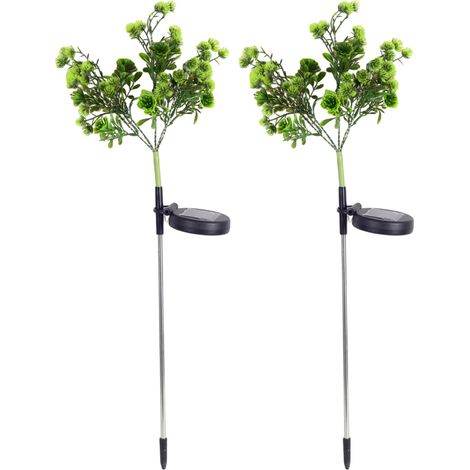 Lampes Solaires De Jardin - Fleurs Lumineuses À Énergie Solaire - Détecteur Crépuscule à Aube - IP65 - Pour Extérieur - Par 2 (1/5)