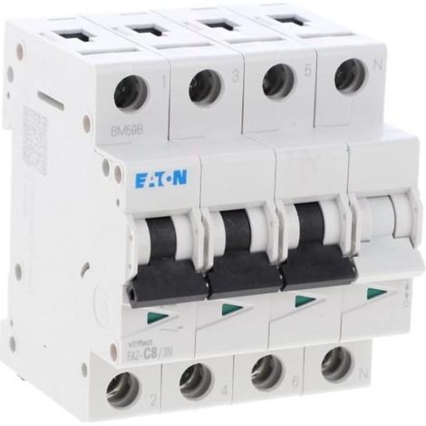 Disjoncteur 3P+NC 8A 15kA AC FAZ-C8/3N 278970