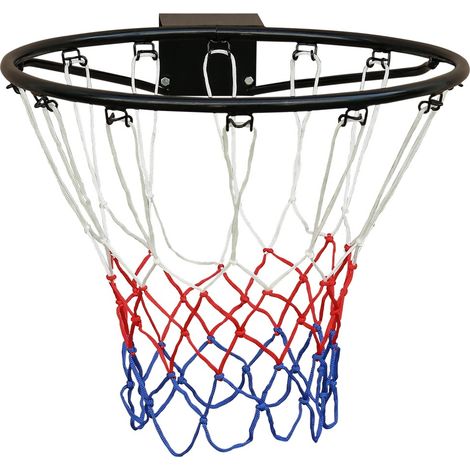 Panier de basket mural-45 cm-Remplaçable-Grille incluse-Revêtement anti-intempéries-Noir (1/5)