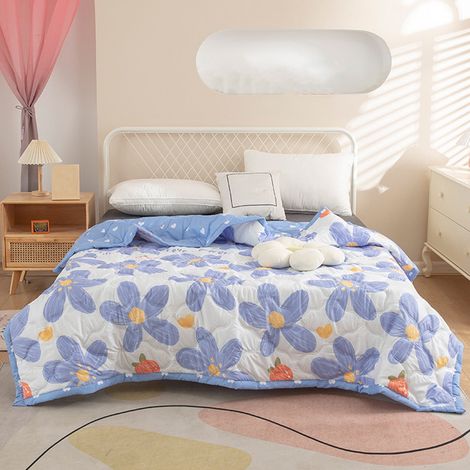 Couette Rafraîchissante - Fibre Polyester Respirante - 150x100 cm - Pour Dormir Frais en Été - Double Face - Légère - 400 g (1/5)