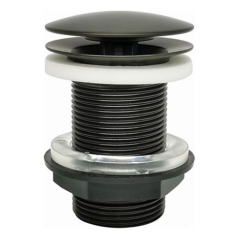 Edouard Rousseau – Bonde de lavabo à écoulement libre sans trop-plein – Laiton NF – Couleur graphite mat – Hauteur 74.8 mm – Diamètre Ø 63 mm