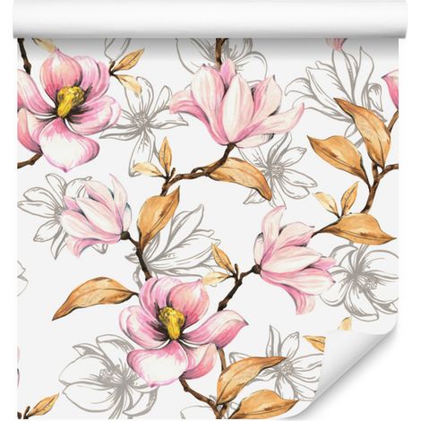 Papier peint Magnolias d'automne pour salon et chambre 50x1000 cm (1/5)