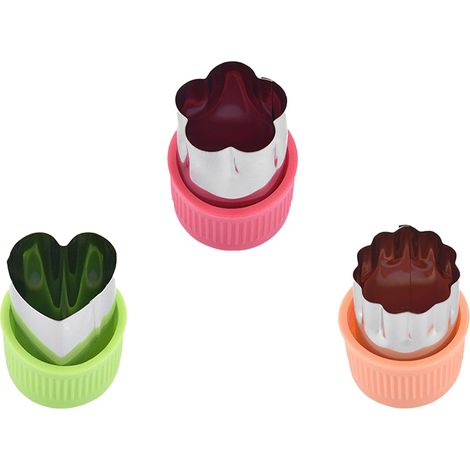 Ensemble de 3 emporte-pièces multifonctionnels en acier inoxydable, réutilisables et efficaces pour biscuits, légumes et fruits. (1/5)