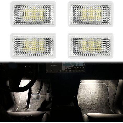 (Lot de 2 - Blanc) Pour Tesla Model 3 Y S X Éclairage intérieur LED ultra-lumineux pour plancher et porte (2017-2023) - Accessoires d'éclairage pour véhicule (1/5)