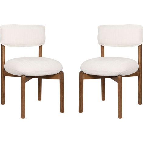 Chaise en bois Felix noyer/crème,ENSEMBLE DE 2,petite taille d’emballage,structure démontable (1/5)