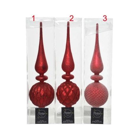 Puntale 8X31Cm Rosso Decorato A Scelta