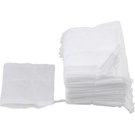 100 Stück leere, nicht gewebte Teebeutel mit Kordelzug für losen Tee und Teepulver-14.00X10.00X0.30CM (1/4)