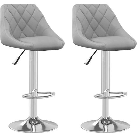 Maison Exclusive - Sgabelli da Bar 2 pz Grigio Chiaro in Velluto (1/5)