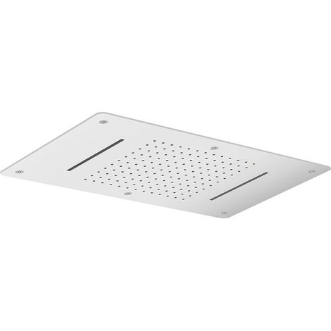 Douche de plafond pour installation encastrée avec deux cascades, 700x380mm, acier inoxydable brillant (1/2)