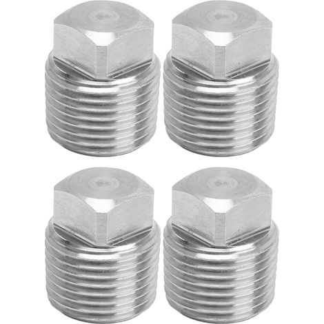 Ortviai Bouchon carré massif en acier inoxydable 316, 20,8 mm, lot de 4, étanchéité robuste pour eau/huile/gaz