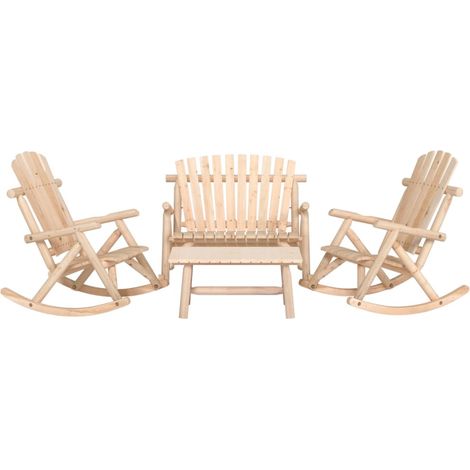 4 pcs Ensemble de salon de jardin Mobilier d'Extérieur Ensemble de Table et bancs Terrasse Restaurant bois massif d'épicéa XFNRX469926 (1/5)