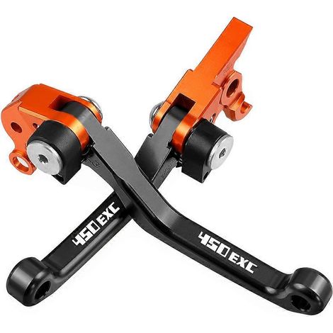 Aplicable a FOR 450EXC 450 EXC 2004 2005 2006 Manetas de freno y embrague plegables con pivote para motocross, palanca de manillar, frenos de motocicleta 450EXC (negro) (1/5)