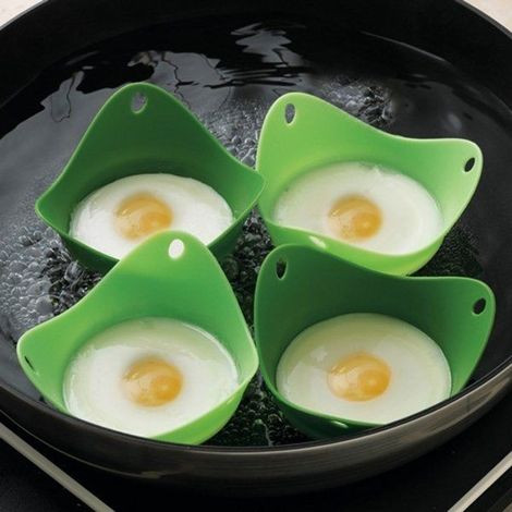Set de 2 o 4 moldes para cocer huevos antiadherentes silicona antiadherente 8 cm Pack: 2 pz