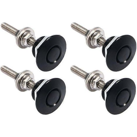 Kit de 4 goupilles de capot universelles à bouton-poussoir en aluminium usiné avec clips de verrouillage pour voiture. (1/5)