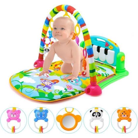 Aqrau Tapis de jeu multifonctionnel pour bébé Tapis de jeu pour bébé - Tapis de jeu pour bébé avec mélodies pour 3-18 mois (1/5)