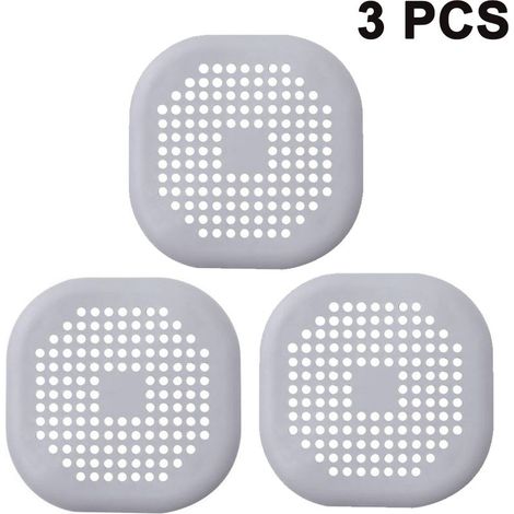 Haarfilter – Dusch- und Waschbeckenabflussfilter mit Saugnäpfen – Engmaschiges Netz 14 x 14 cm – Wiederverwendbares TPR – 1 Stück (1/5)