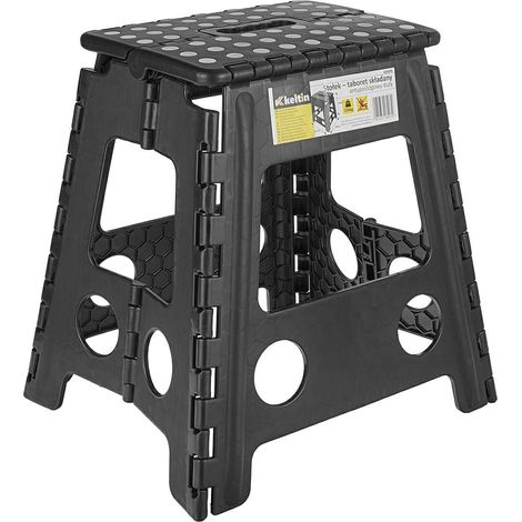Taburete plegable antideslizante GEKO grande de 40 cm y hasta 150 kg.