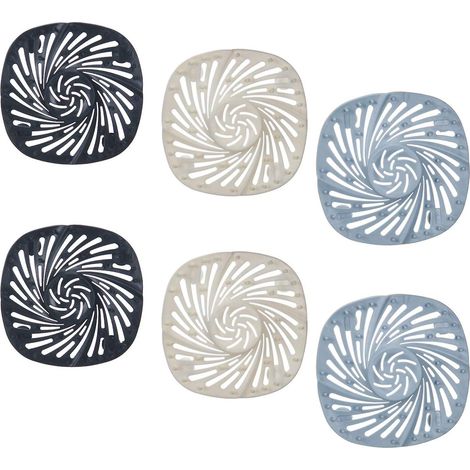 Lot de 3 filtres à cheveux en silicone pour bonde de douche avec ventouses pour salle de bain (1/5)