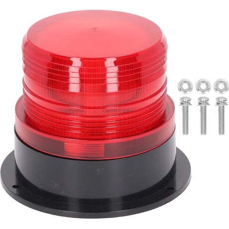 Feu d'avertissement rond rouge, balise stroboscopique rotative à (1/5)
