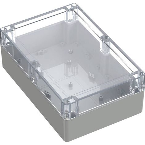 TRU COMPONENTS 6U07211408437 TC-13865164 Boîtier industriel 209.7 x 139.8 x 75 ABS, Polycarbonate gris clair, transpare (1/2)