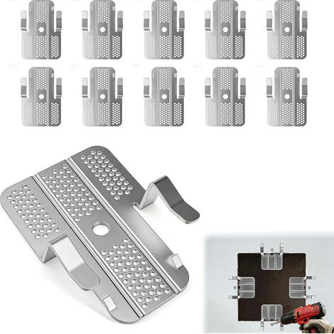 Packung mit 10 Gipskarton-Reparaturclips, 1/2-Zoll-Gipskarton-Befestigungsclips mit 20 Schrauben, Metallclips für Wände und Gipskartonplatten (1/5)