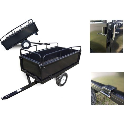 Remorque basculante 210x76x103 cm – Panneaux latéraux amovibles – Pour tondeuses auto-portées – Charge maximale 55 kg