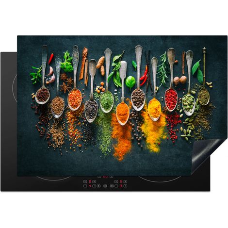 PROTECTION PLAQUE INDUCTION Herbes - Épices - Cuillères Tapis de Protection 76x51.5 cm