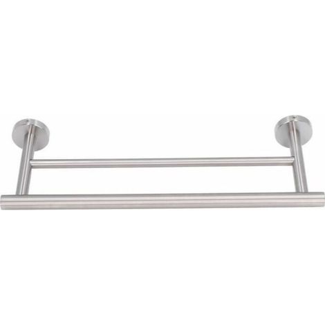 - Porte-serviettes double argent, économiser de l'espace (1/4)