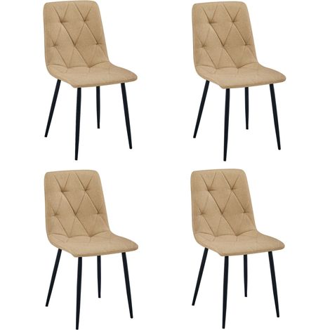 Chaise Libra - tissu marron / pieds noirs x 4 (1/5)