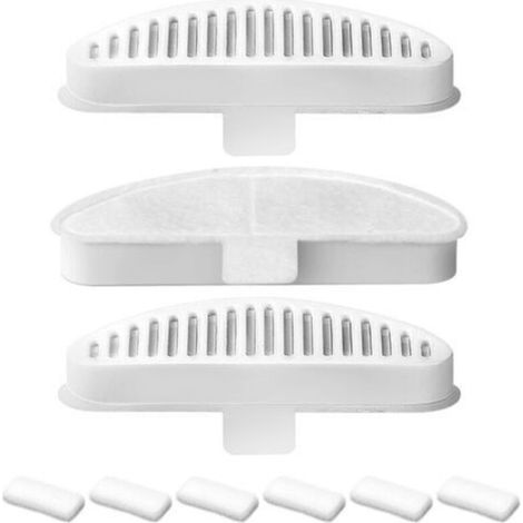 [JAMAIS UTILISÉ] Lot de 3 filtres de rechange et lot de 6 éponges filtrantes pour fontaine automatique sans fil de 2 L, filtres de fontaine à eau pour animaux de compagnie (1/4)